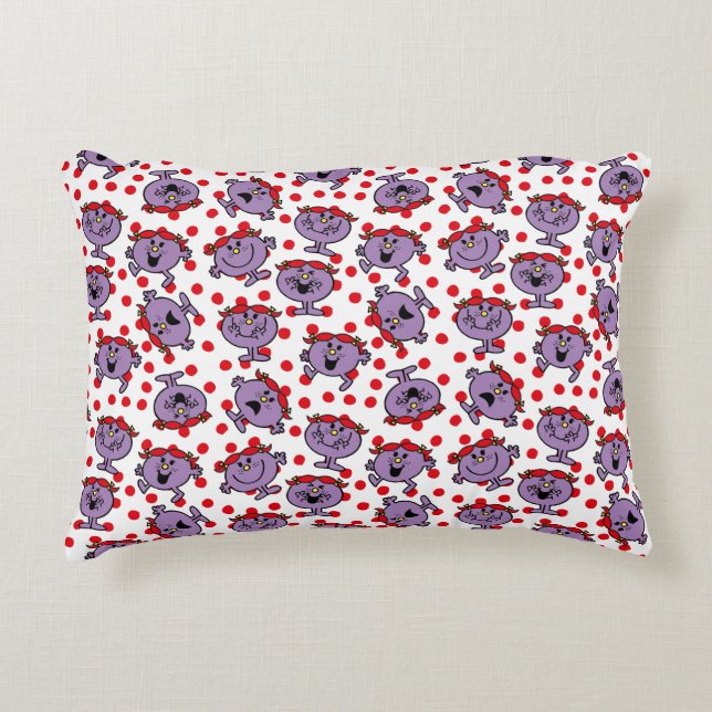 Little Miss Bad | Red Polka Dot Pattern Decorative Cushion (Front)