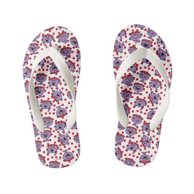 Little Miss Bad | Red Polka Dot Pattern Kid's Jandals (Footbed)