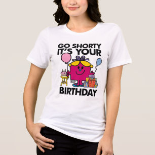 Little Miss Birthday Go Shorty Version 28 Tri-Blend Shirt