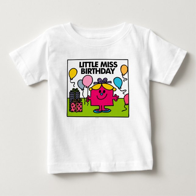 Little Miss Birthday | Presents & Balloons Baby T-Shirt (Front)