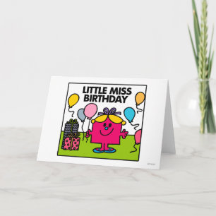 Little Miss Birthday Presents & Balloons Card