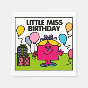 Little Miss Birthday   Presents & Balloons Napkin