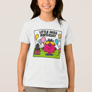 Little Miss Birthday Presents & Balloons Tri-Blend Shirt