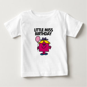 Little Miss Birthday With Pink Balloon Baby T-Shirt