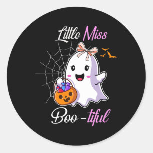 Little Miss Boo-tiful Funny Cute Halloween Costume Classic Round Sticker