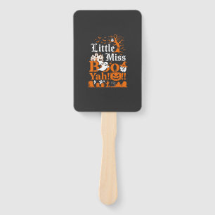 Little Miss Boo Yah Halloween Ghost Pumpkin Bats Hand Fan