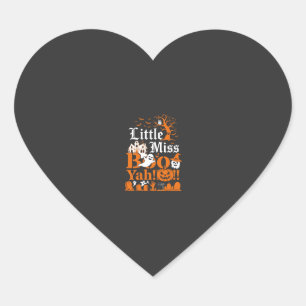 Little Miss Boo Yah Halloween Ghost Pumpkin Bats Heart Sticker