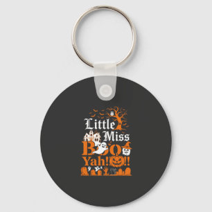 Little Miss Boo Yah Halloween Ghost Pumpkin Bats Key Ring