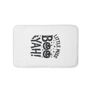 Little Miss Boo Yah Vintage Halloween Shirt Design Bath Mat