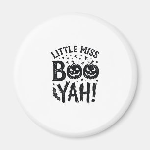 Little Miss Boo Yah Vintage Halloween Shirt Design Magnet