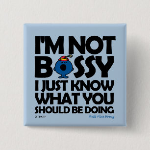 Little Miss Bossy Just Knows 15 Cm Square Badge