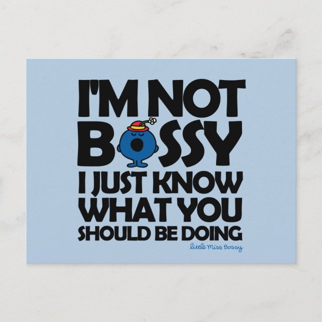 Little Miss Bossy Just Knows Postcard (Front)