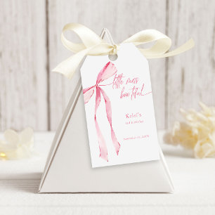 Little Miss Bowtiful Watercolor Pink Birthday Gift Tags