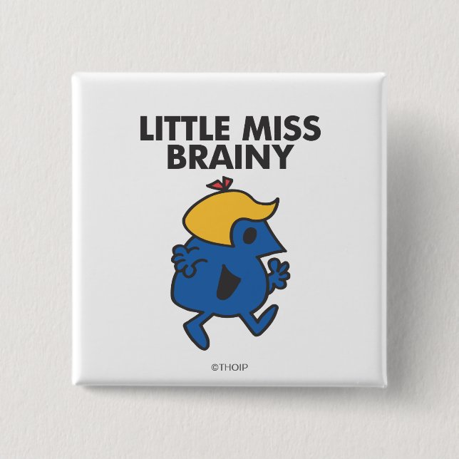 Little Miss Brainy On The Move 15 Cm Square Badge (Front)