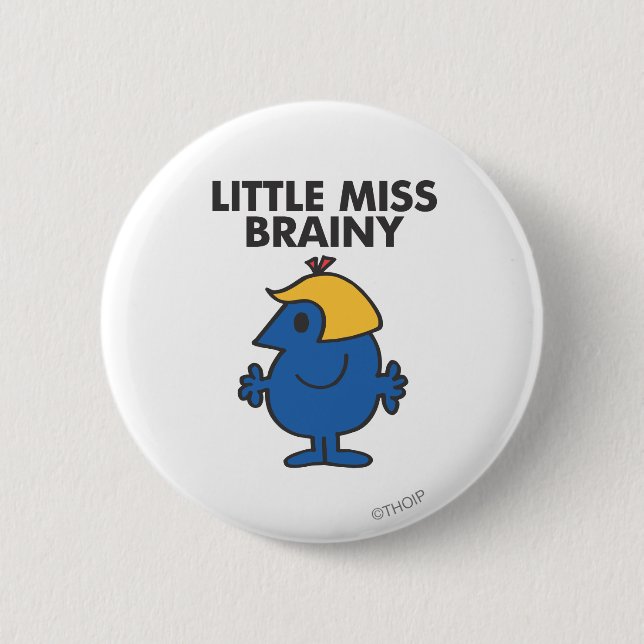 Little Miss Brainy Standing Still 6 Cm Round Badge (Front)