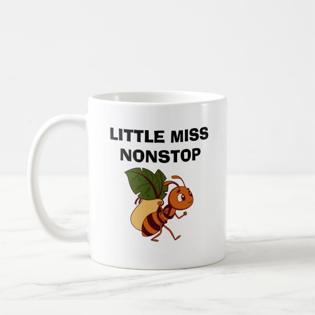 Little Miss Busy Funny Office Coffee Mug (Left)