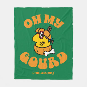 Little Miss Busy Oh My Gourd Halloween Fleece Blanket