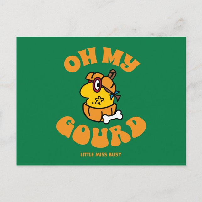 Little Miss Busy Oh My Gourd Halloween Postcard (Front)