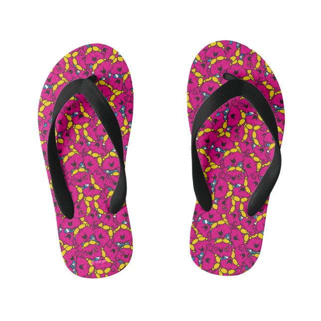 Little Miss Chatterbox | Bright Pink Pattern Kid's Jandals (Footbed)