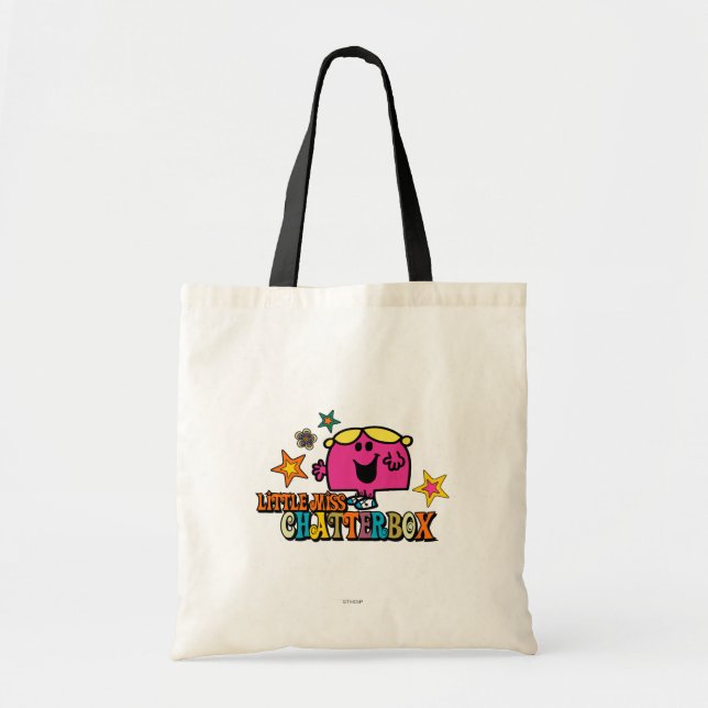 Little Miss Chatterbox & Colourful Stars Tote Bag (Front)