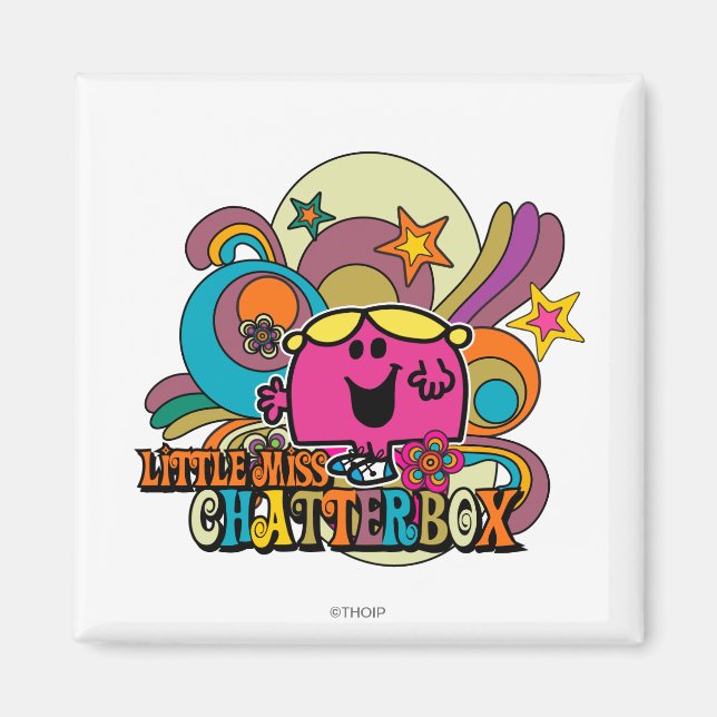 Little Miss Chatterbox & Colourful Swirls Magnet (Front)