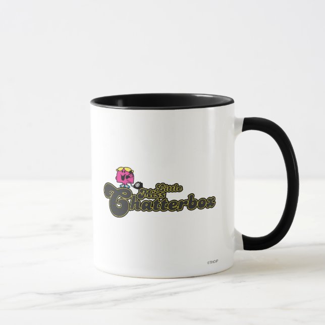 Little Miss Chatterbox | Dark Green Lettering Mug (Right)