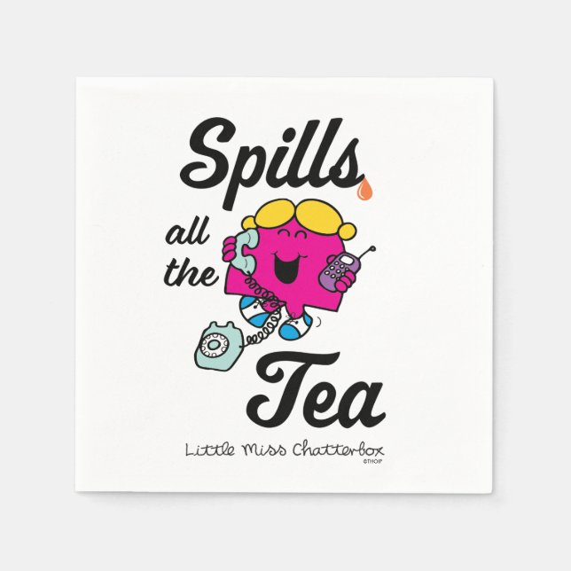 Little Miss Chatterbox Spills All The Tea Napkin (Front)