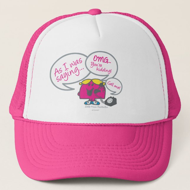 Little Miss Chatterbox & Telephone Trucker Hat (Front)