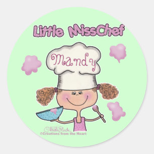 Little Miss Chef Personalise Classic Round Sticker