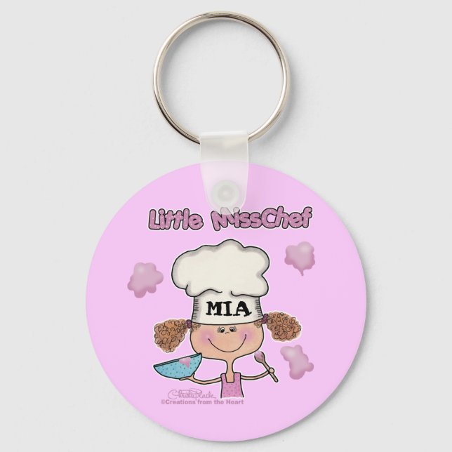 Little Miss Chef Personalise Key Ring (Front)
