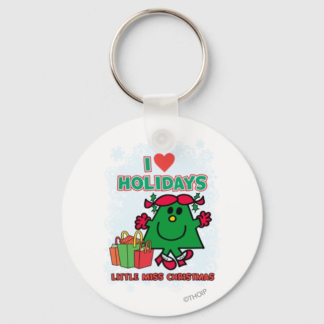 Little Miss Christmas | I Love Holidays Key Ring (Front)