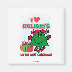 Little Miss Christmas I Love Holidays Magnet