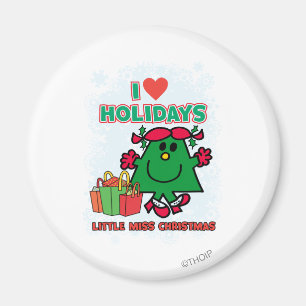 Little Miss Christmas I Love Holidays Magnet