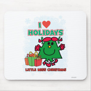 Little Miss Christmas I Love Holidays Mouse Pad