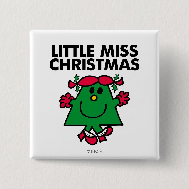 Little Miss Christmas Smile 15 Cm Square Badge (Front)