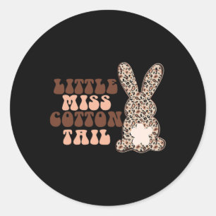 Little Miss Cottontail Leopard Cheetah Cute Bunny Classic Round Sticker