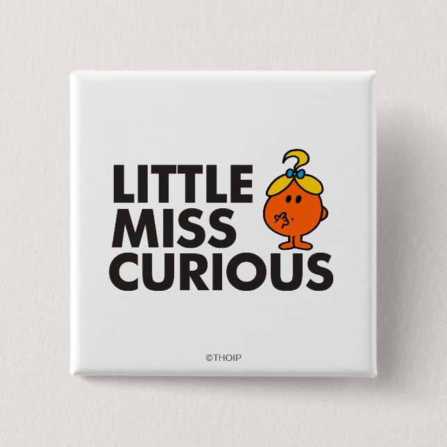 Little Miss Curious | Black Lettering 15 Cm Square Badge (Front)
