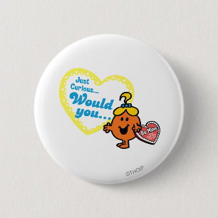 Little Miss Curious Valentine's Day Wish 6 Cm Round Badge