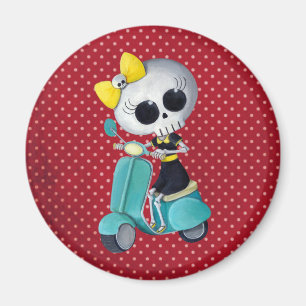 Little Miss Death on Scooter Magnet