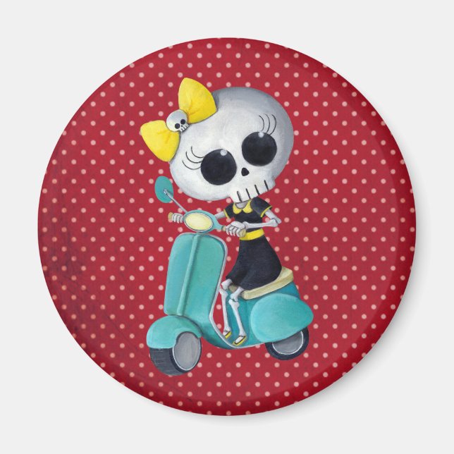 Little Miss Death on Scooter Magnet (Front)