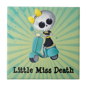 Little Miss Death on Scooter Tile