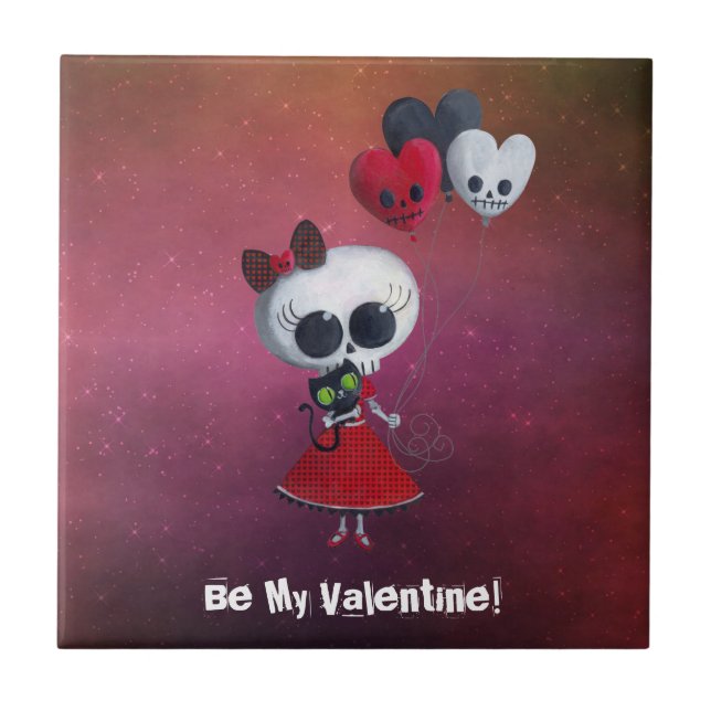 Little Miss Death Valentine Tile (Front)