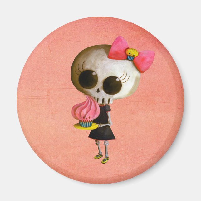 Little Miss Death with Cupcake Magnet (Front)