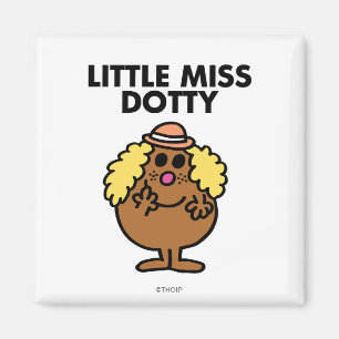 Little Miss Dotty Black Lettering Magnet