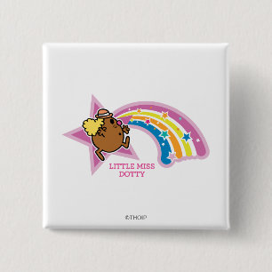 Little Miss Dotty   Chasing Rainbows 15 Cm Square Badge