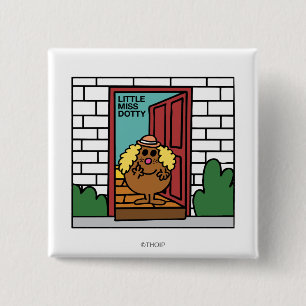 Little Miss Dotty Open Door 15 Cm Square Badge
