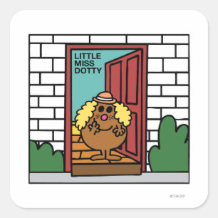 Little Miss Dotty Open Door Square Sticker