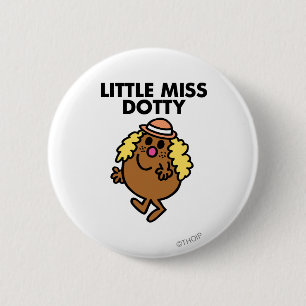 Little Miss Dotty Waving 6 Cm Round Badge