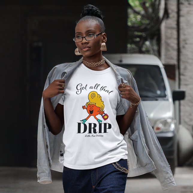 Little Miss Fabulous Got All That Drip Tri-Blend Shirt (Person wearing t-shirt)