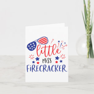 Little Miss Firecracker 4th Of July Girl Toddler O Card
